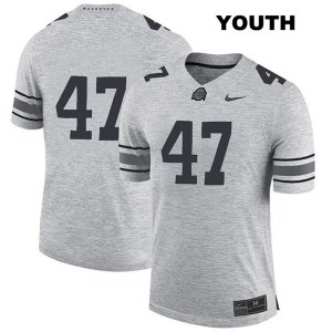 Youth NCAA Ohio State Buckeyes Justin Hilliard #47 College Stitched No Name Authentic Nike Gray Football Jersey AQ20D07ZI